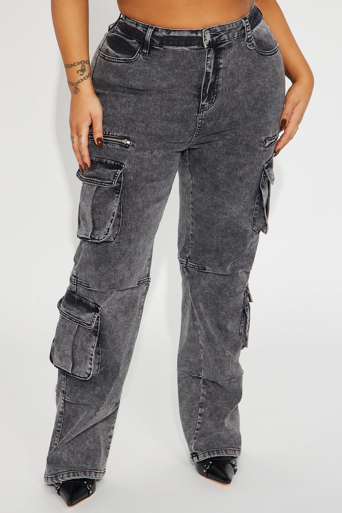 City Streets Stretch Cargo Jean - Grey