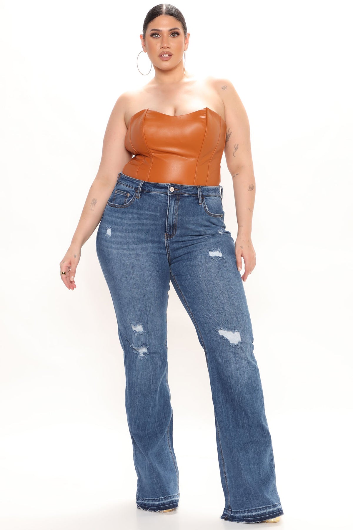 Tall Road Tripper Ripped Stretch Flare Jeans - Dark Wash
