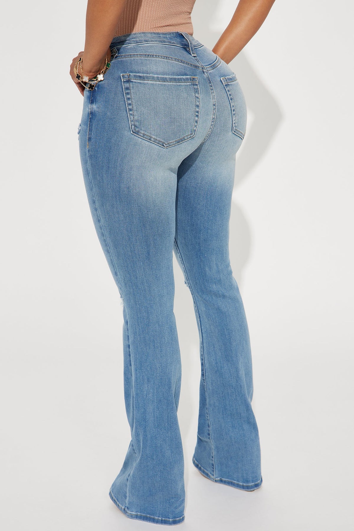Pleasure Seeker Soft Stretch Flare Jeans - Medium Wash