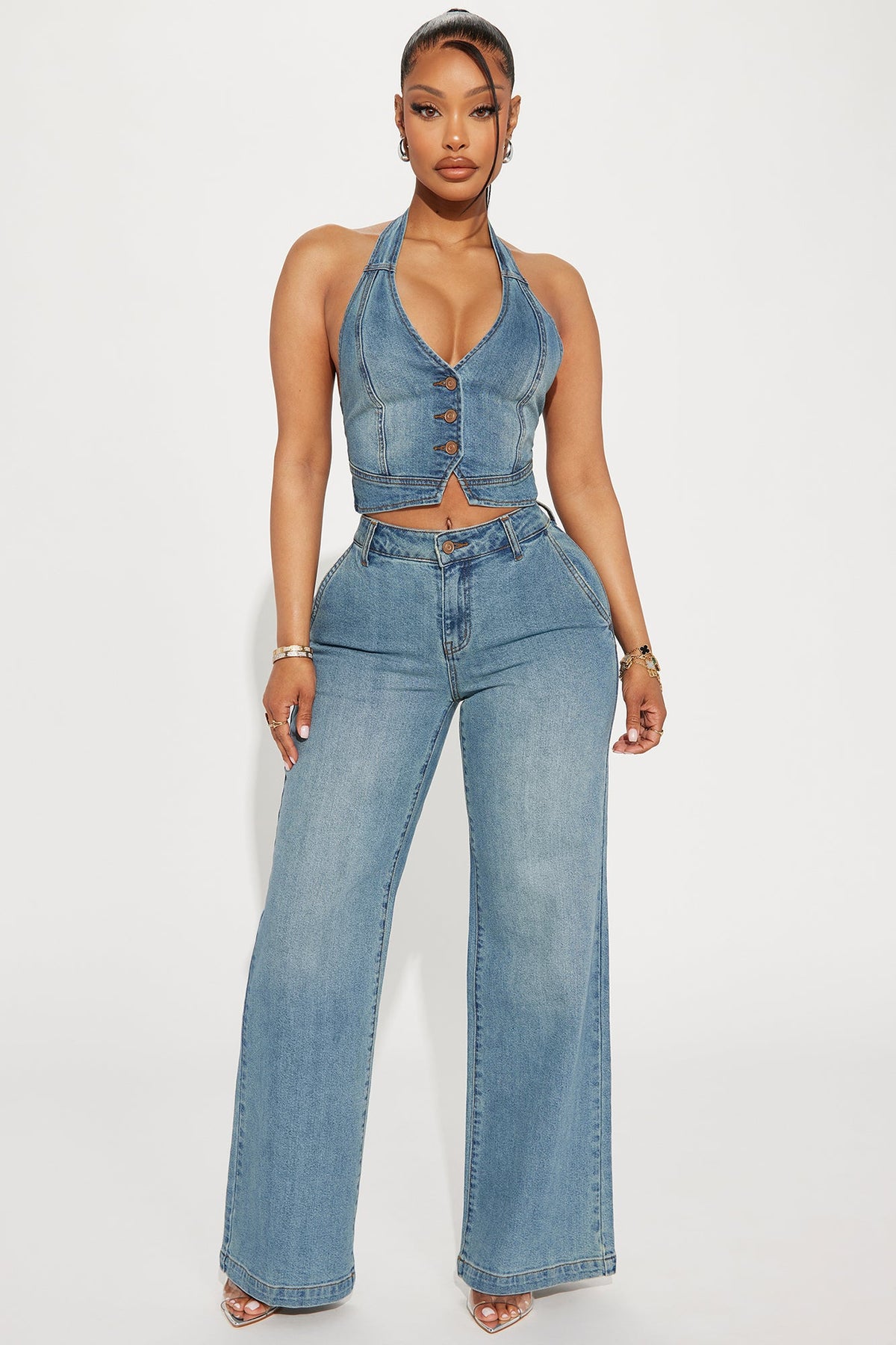 Delusional Drop Waist Jeans - Medium Wash