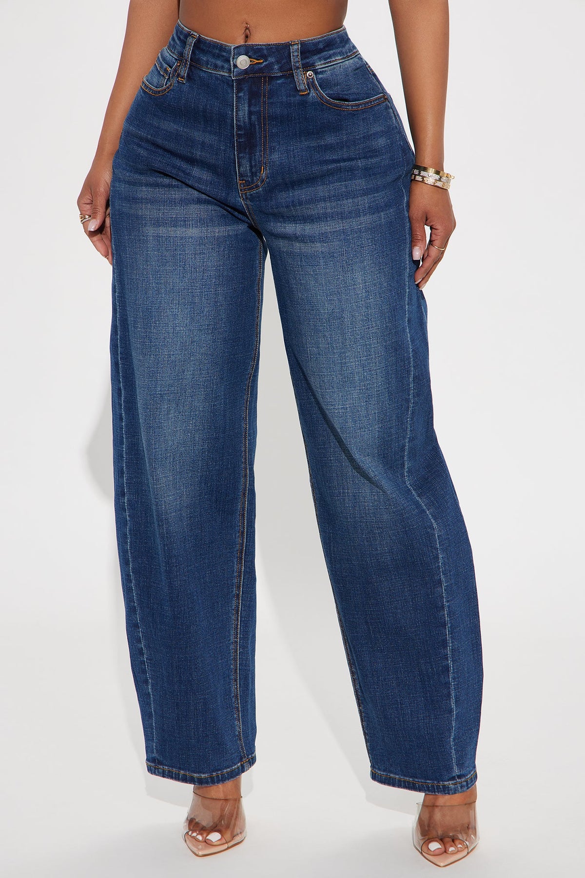 Maven Barrel Leg Jeans - Dark Wash