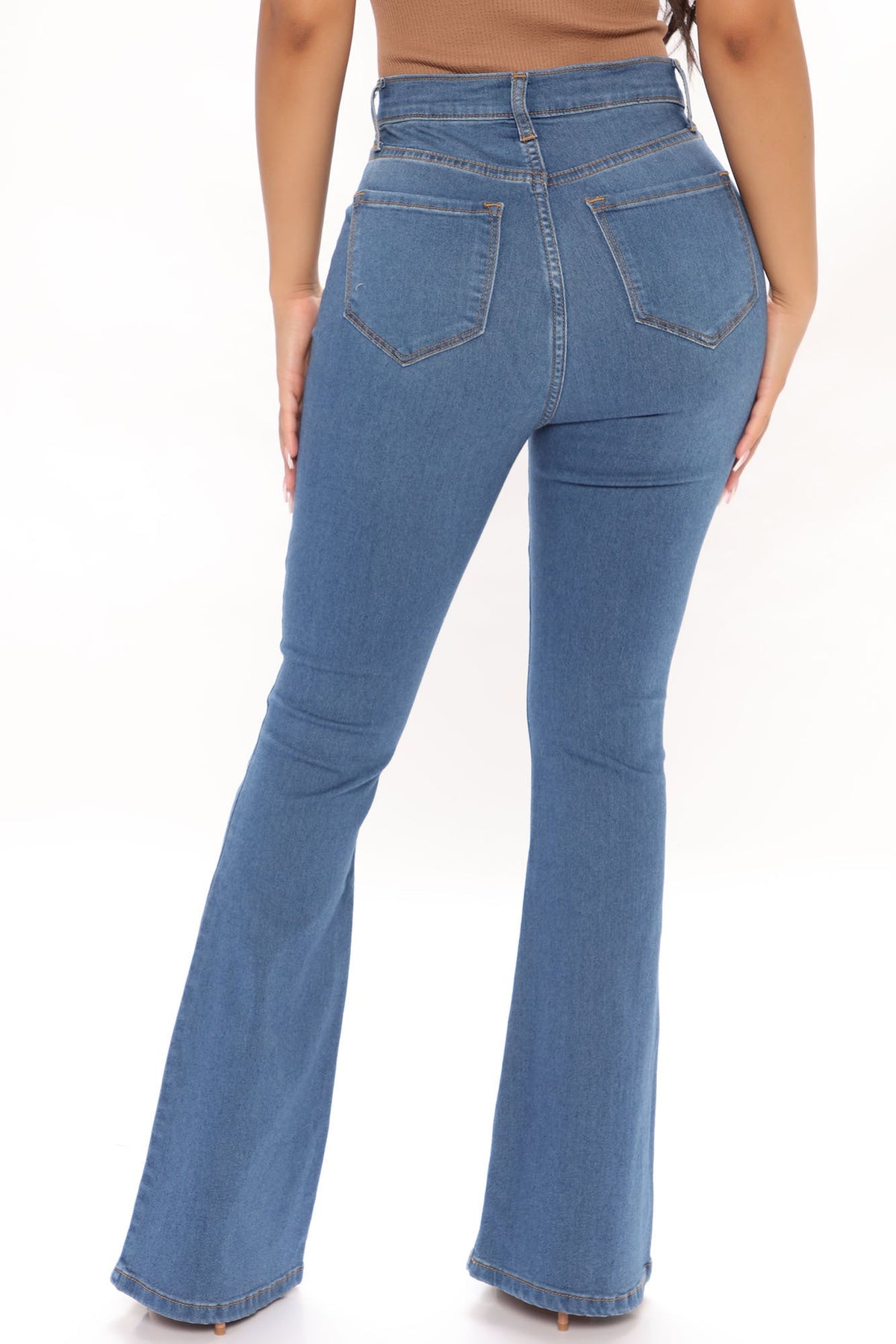 Petite Deep In My Soul Flare Jeans - Medium Blue Wash