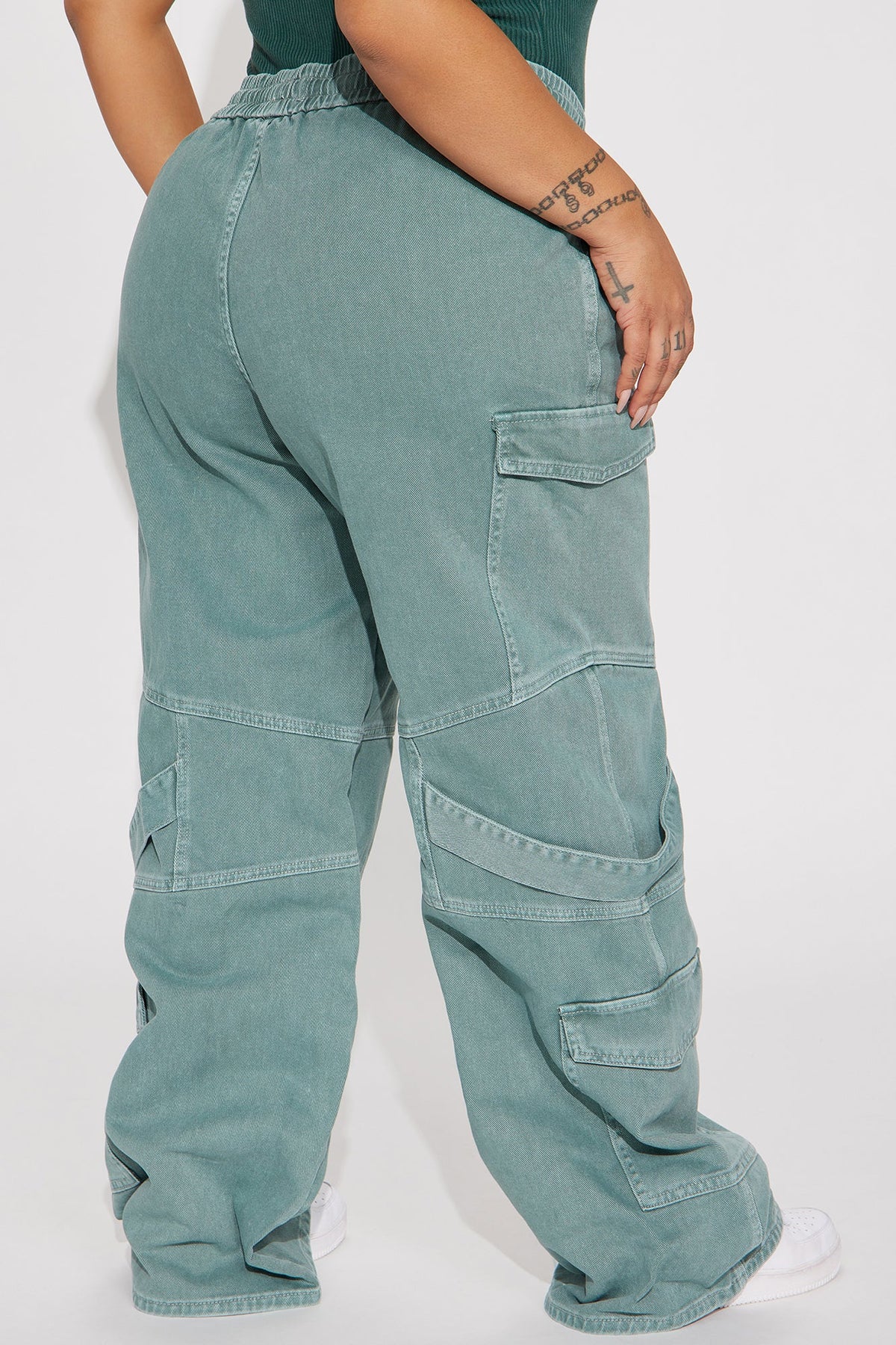 Know What To Do Non Stretch Cargo Jean - Green