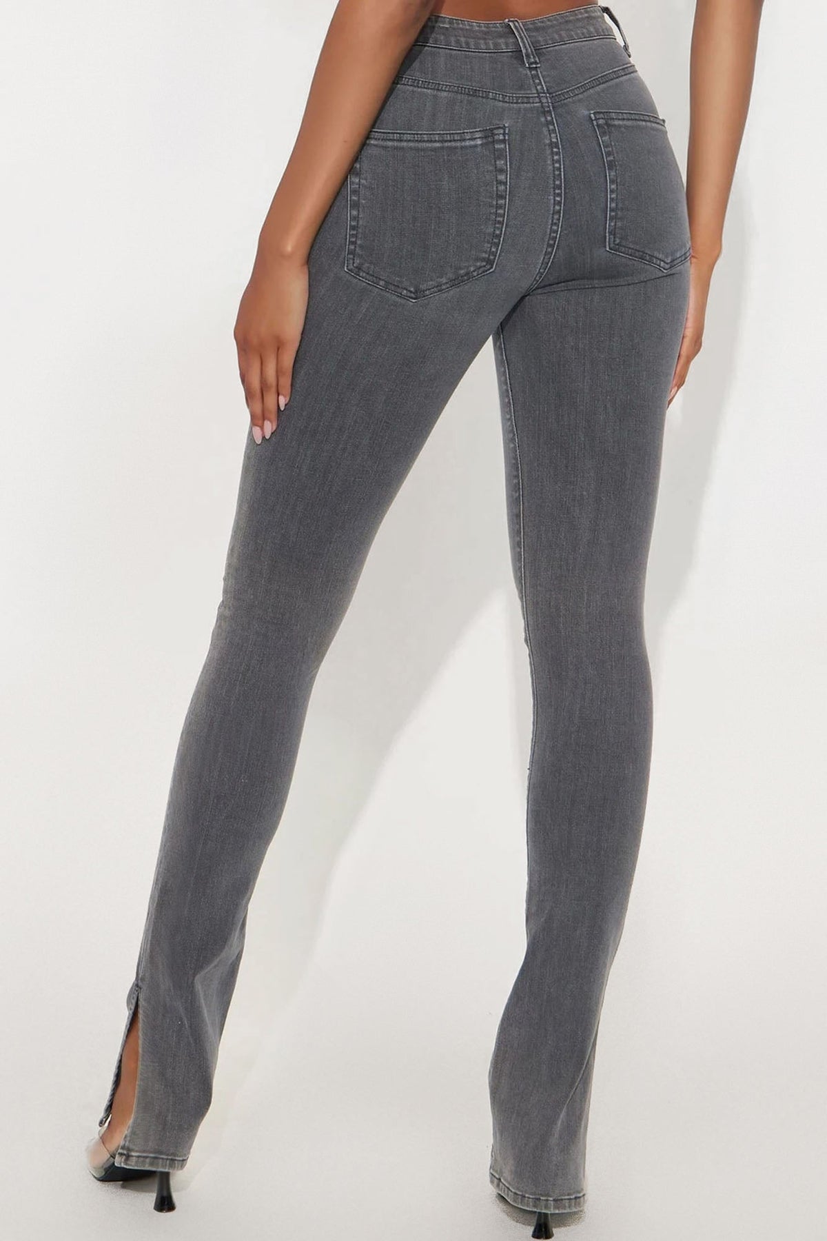 Tall Soho Side Split Skinny Jeans - Grey