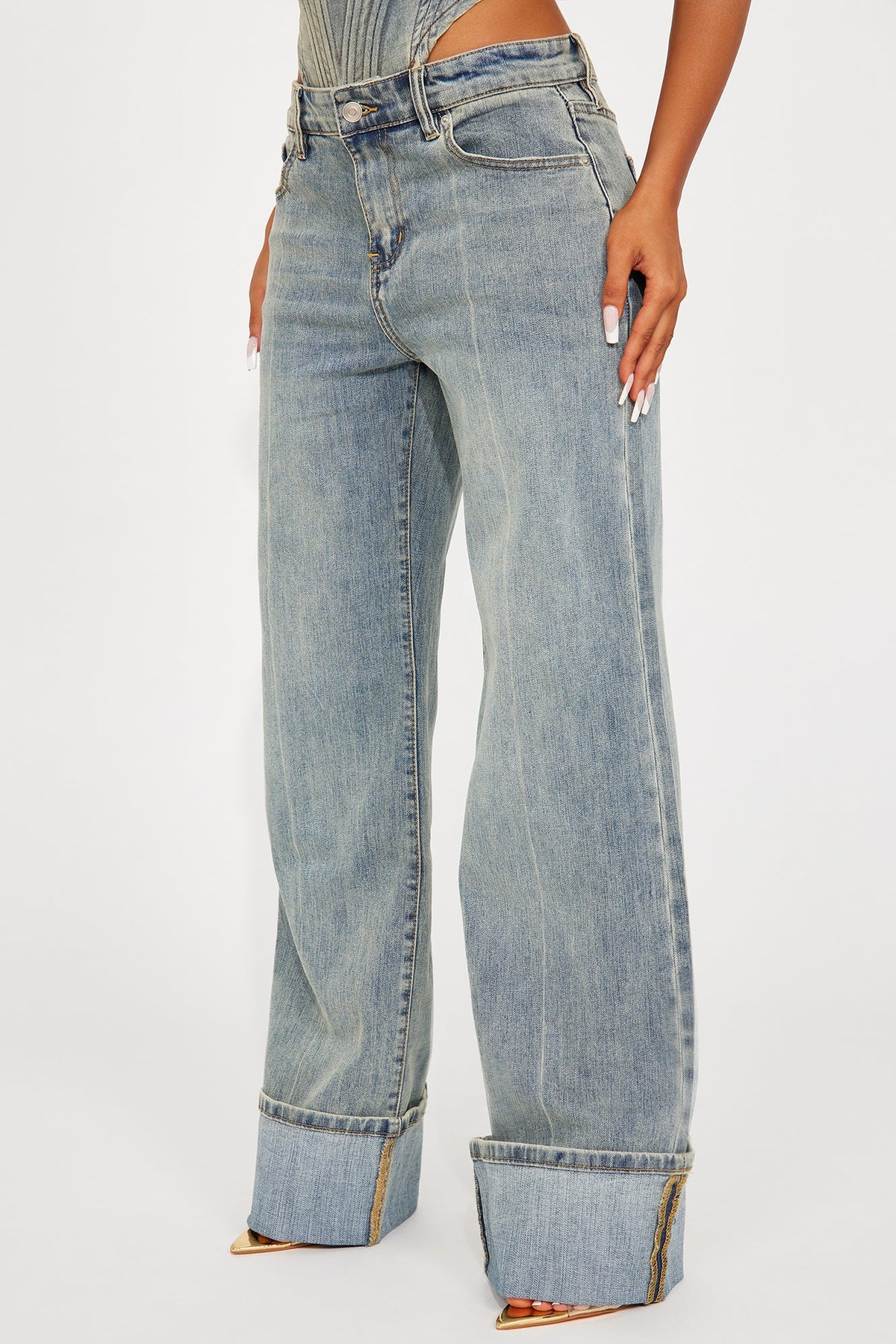 It's Clear To See Tinted Stretch Straight Leg Jeans - Vintage Wash
