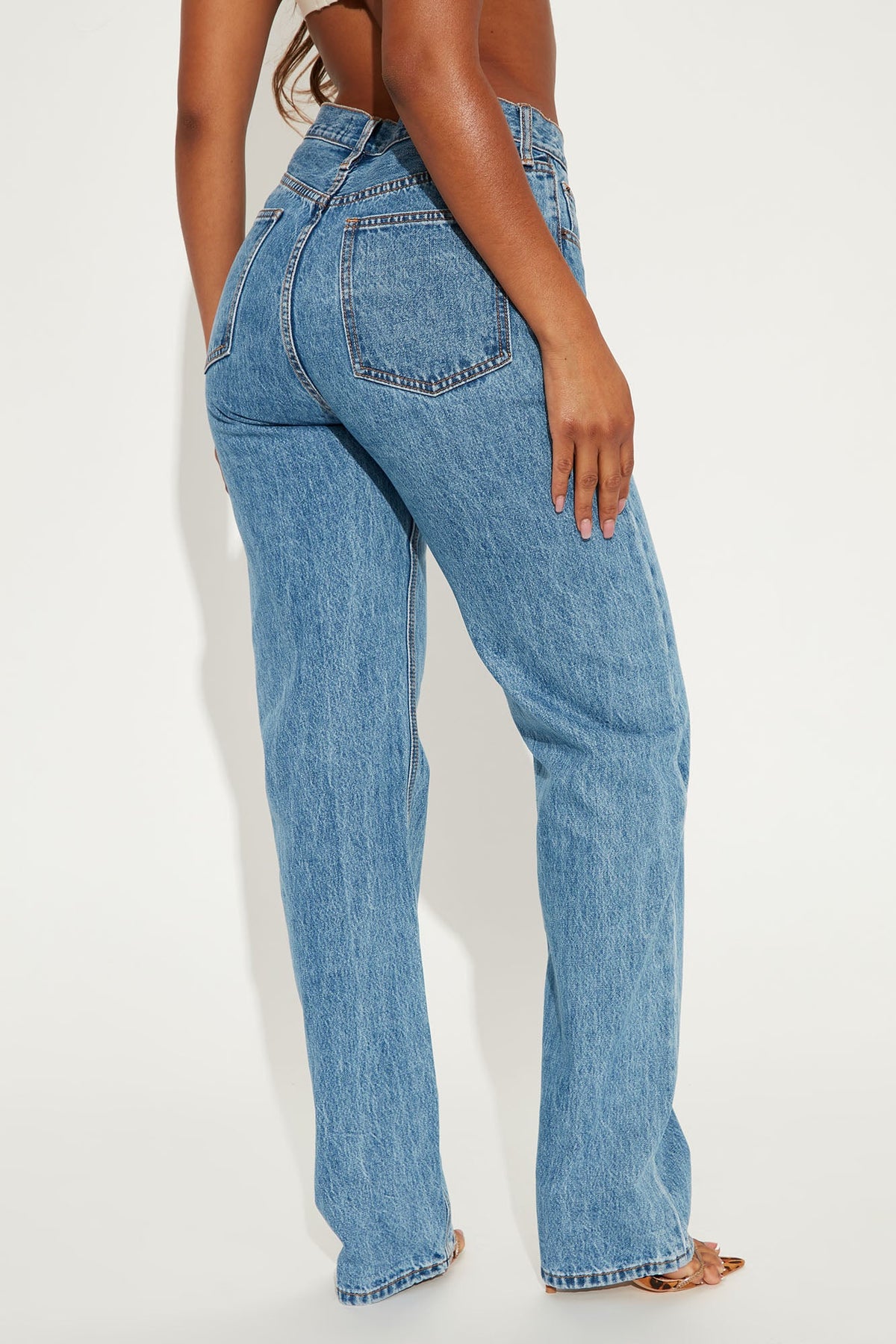 Tall Crossover Straight Leg Jeans - Medium Wash