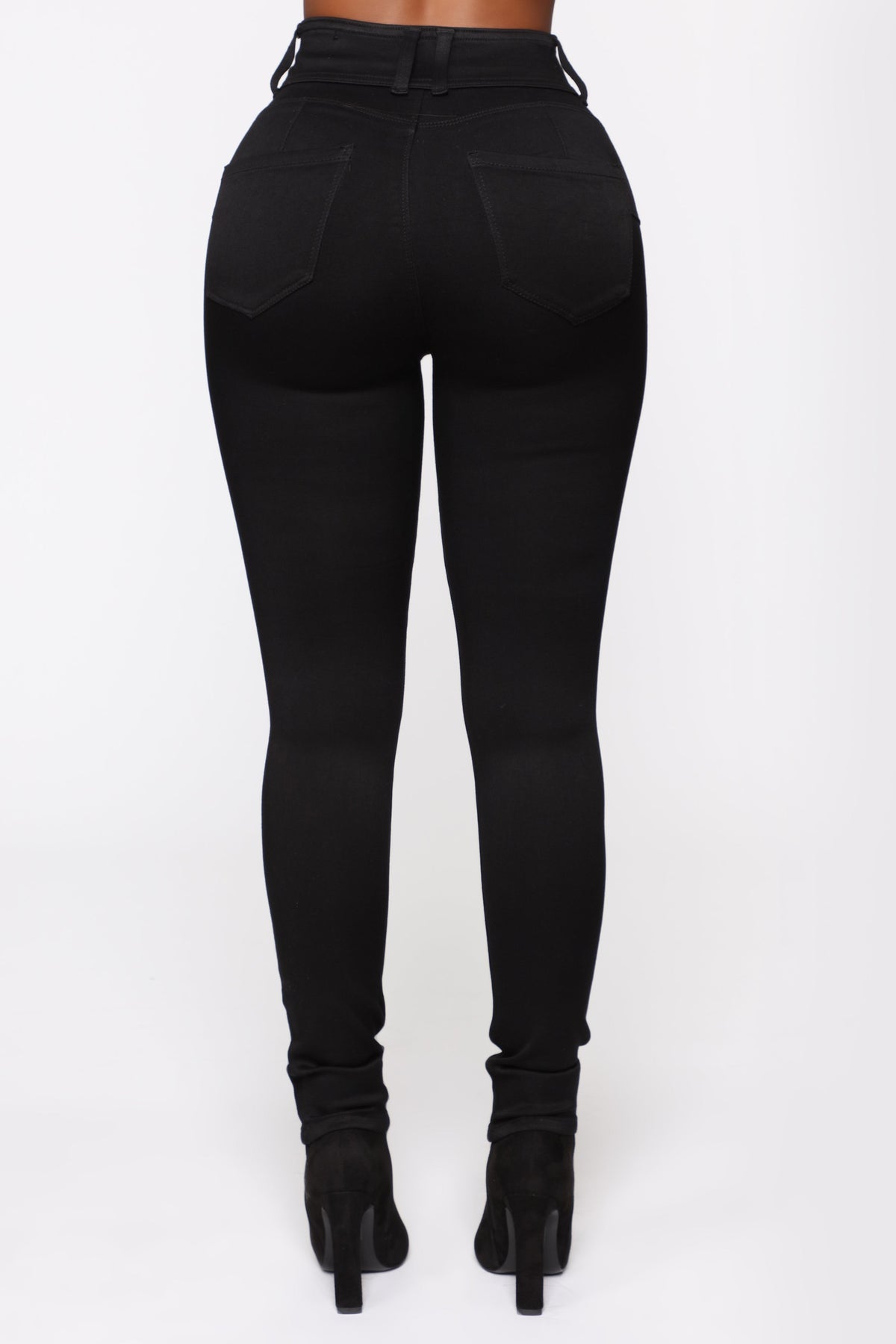 Snatch Me Tight Booty Lifter Skinny Jeans - Black