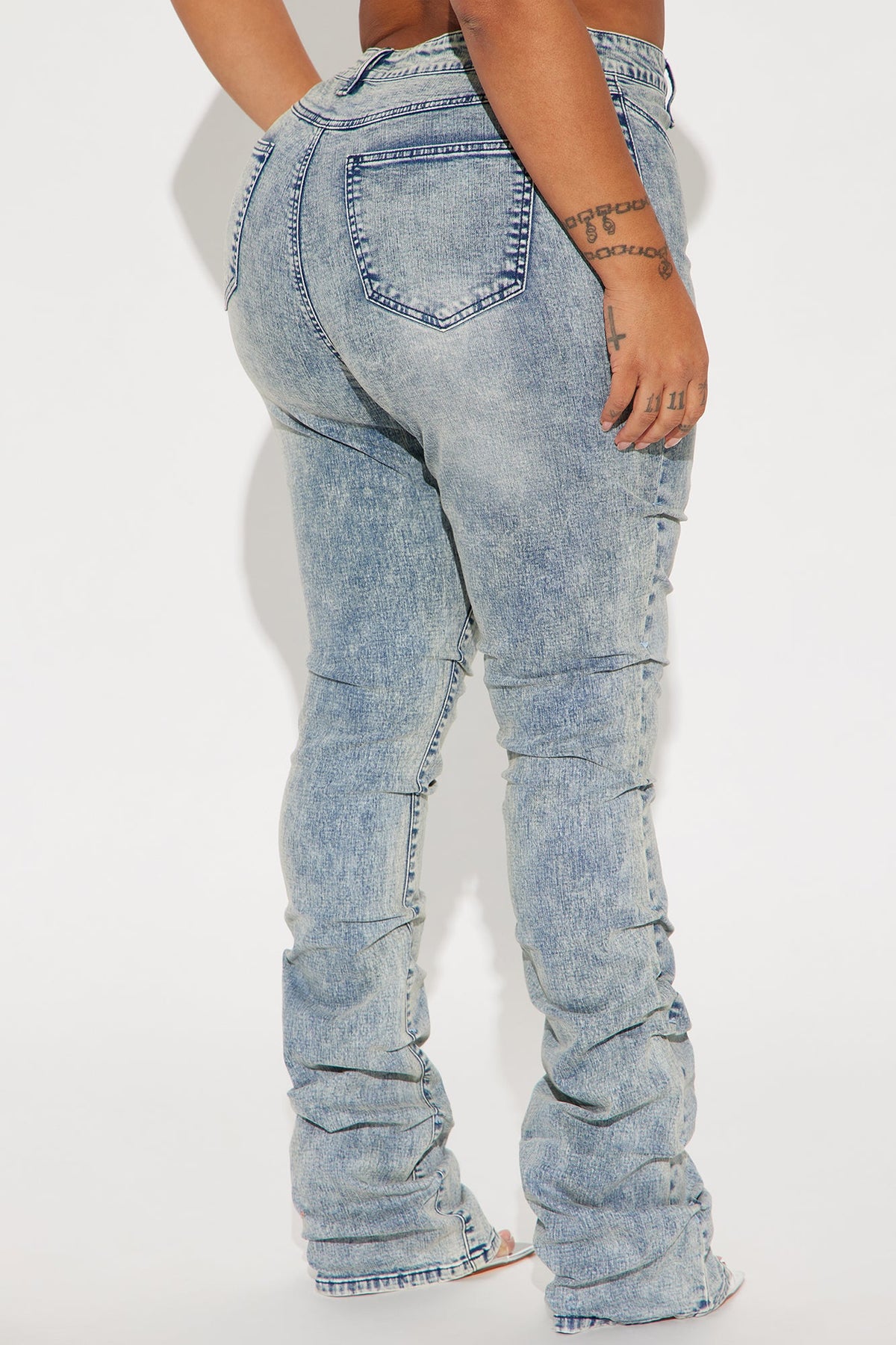 Tall See Me High Rise Stacked Straight Leg Jeans - Vintage Wash