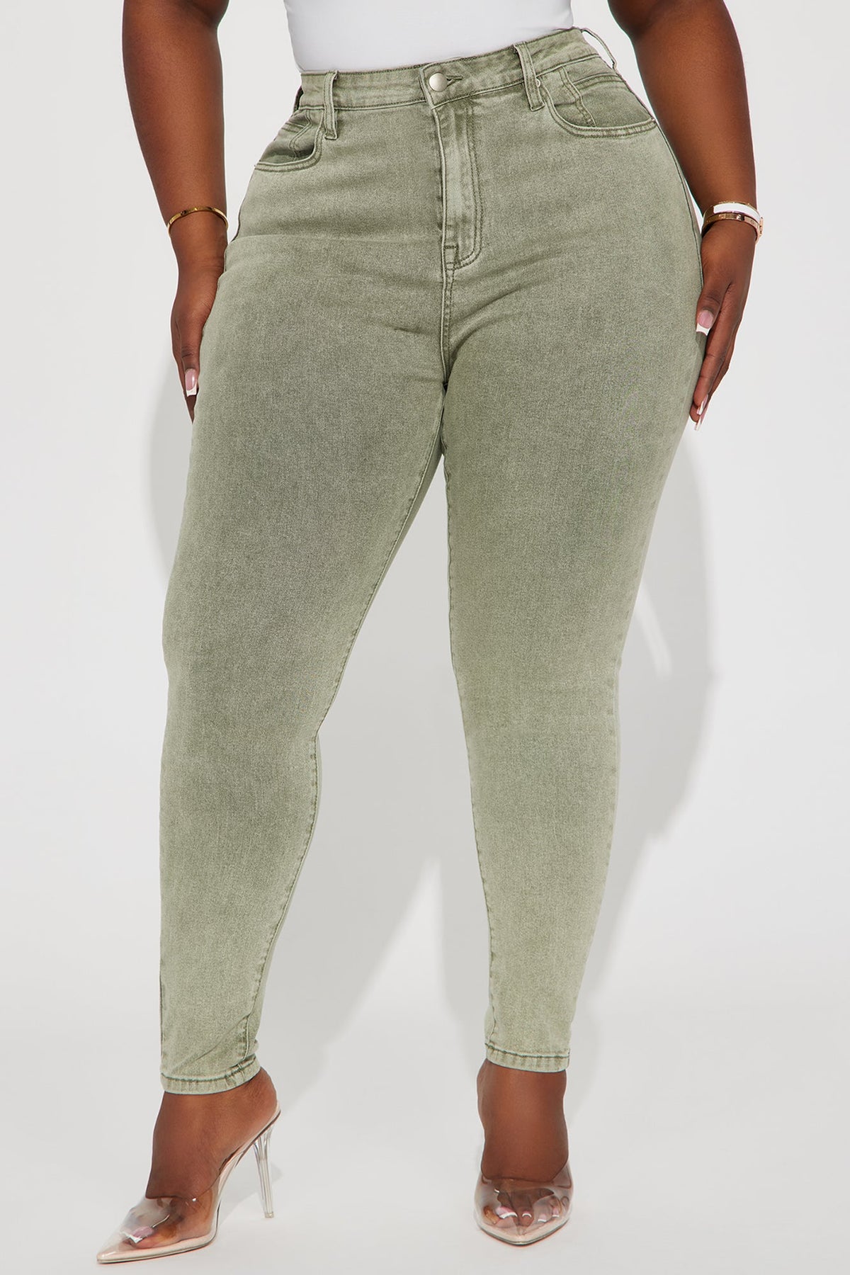 Shape Up Sculpting Stretch Skinny Jeans - Green
