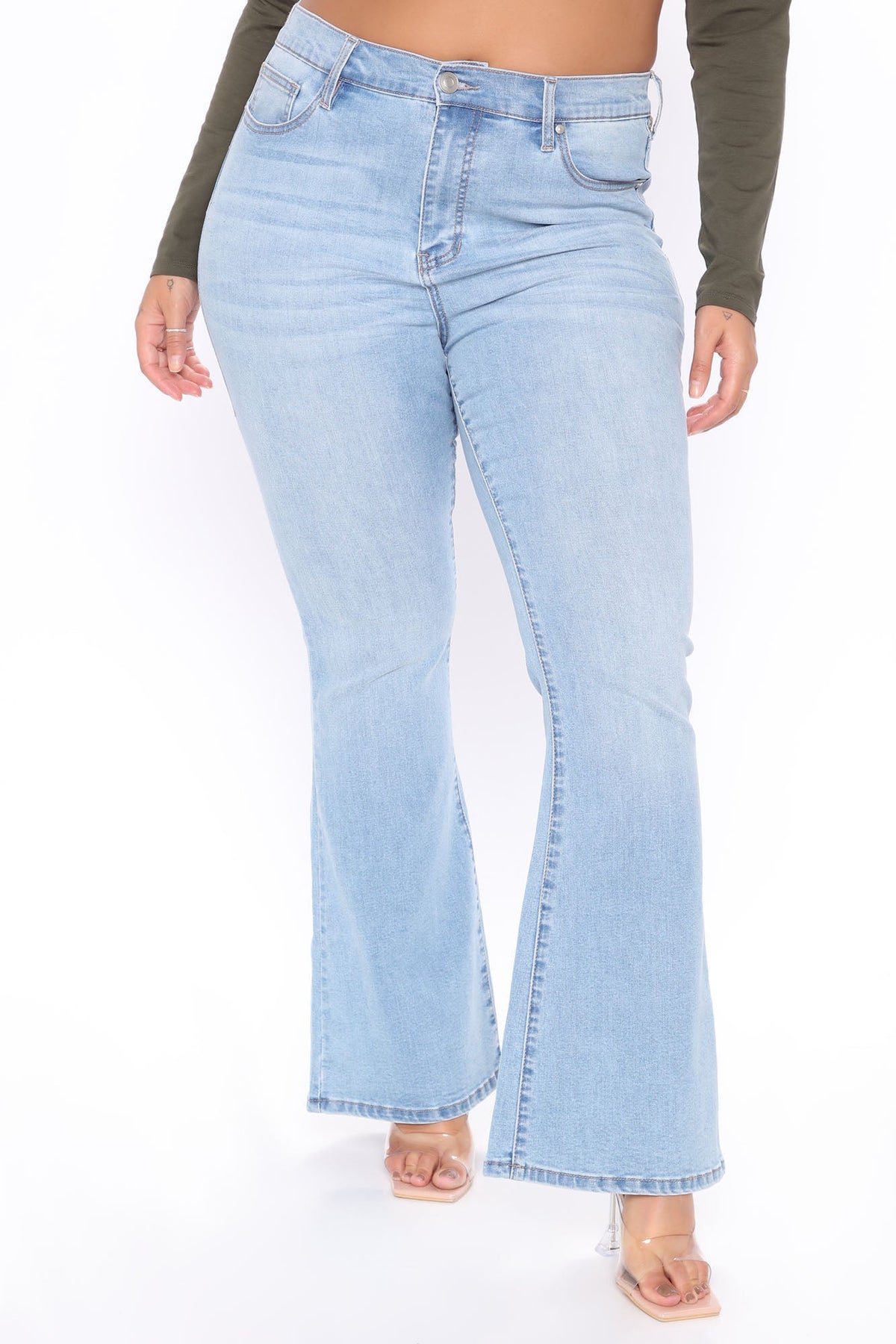 Dare To Flare Jeans - Medium Blue Wash