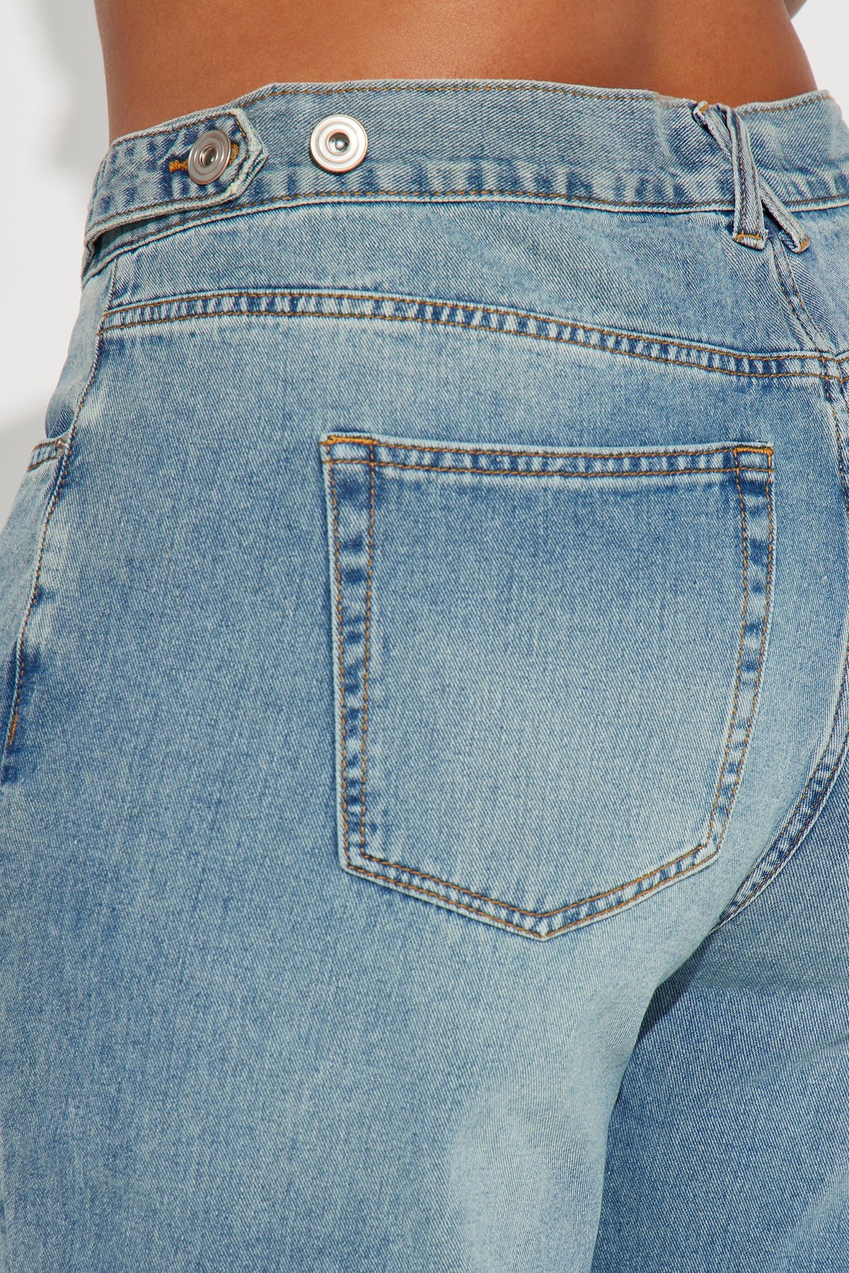 Dani Drop Waist Straight Leg Jeans - Medium Wash
