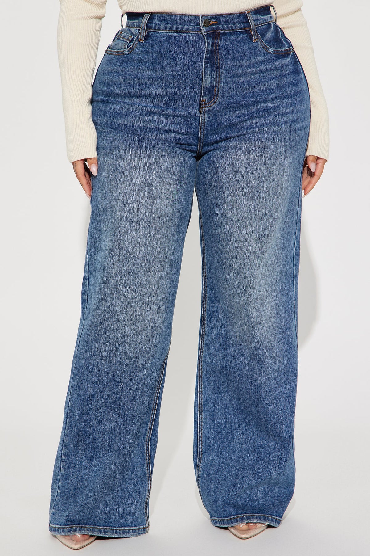 Yours Forever Low Stretch Baggy Jeans - Medium Wash