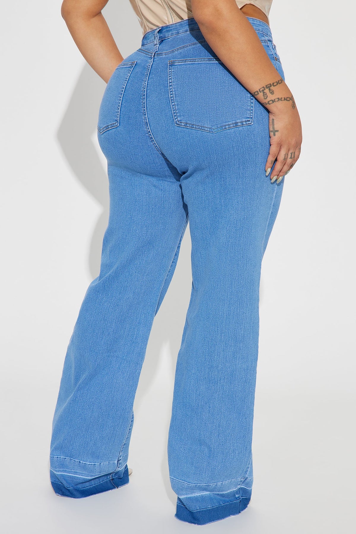 Chantal Stretch Wide Leg Jeans - Vintage Wash