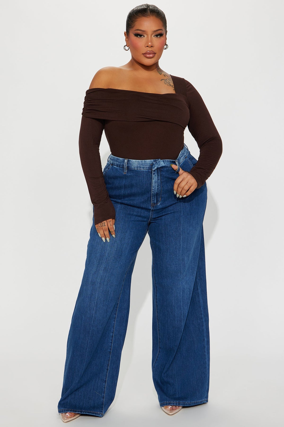 Finly Flowy Trouser Jeans - Dark Wash