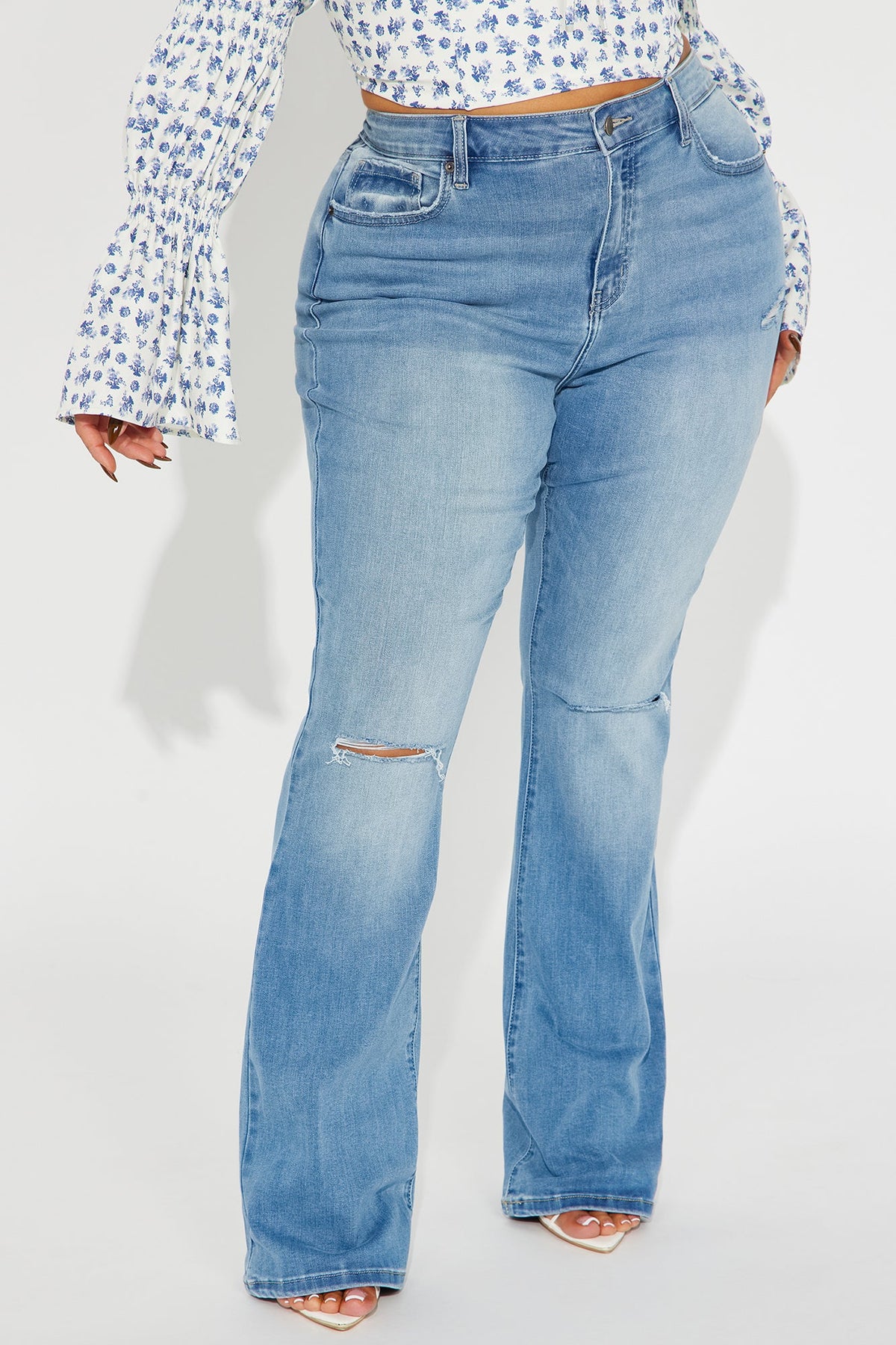 Pleasure Seeker Soft Stretch Flare Jeans - Medium Wash
