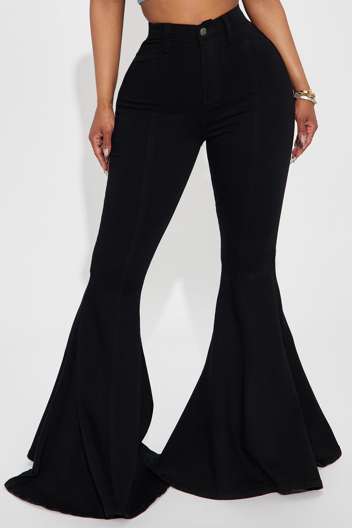 Astria Stretch Extreme Flare Jeans - Black Wash