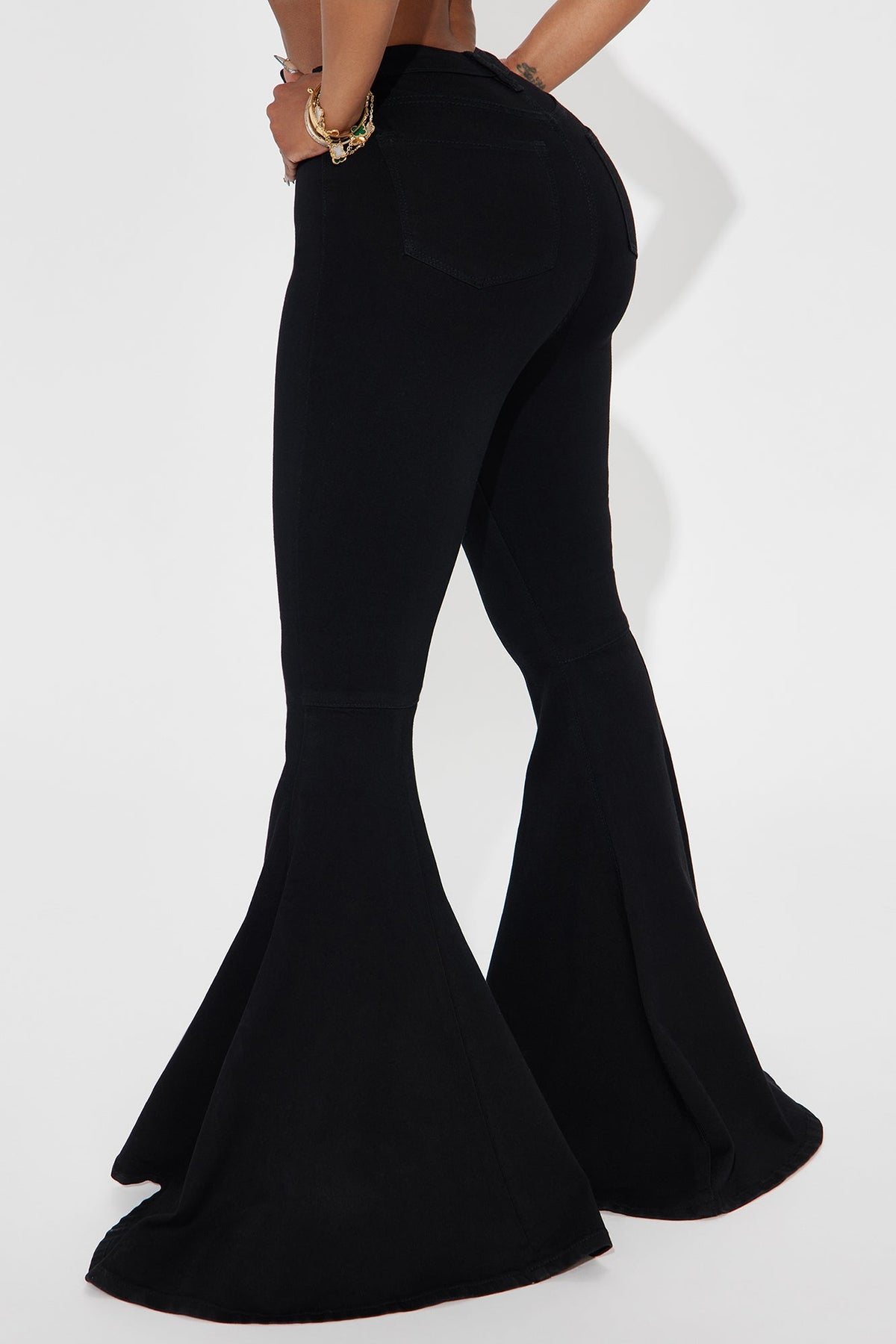 Astria Stretch Extreme Flare Jeans - Black Wash