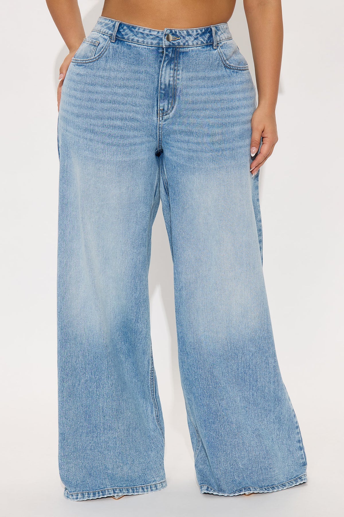 Tall Brianca Bow Wide Leg Jeans - Light Wash