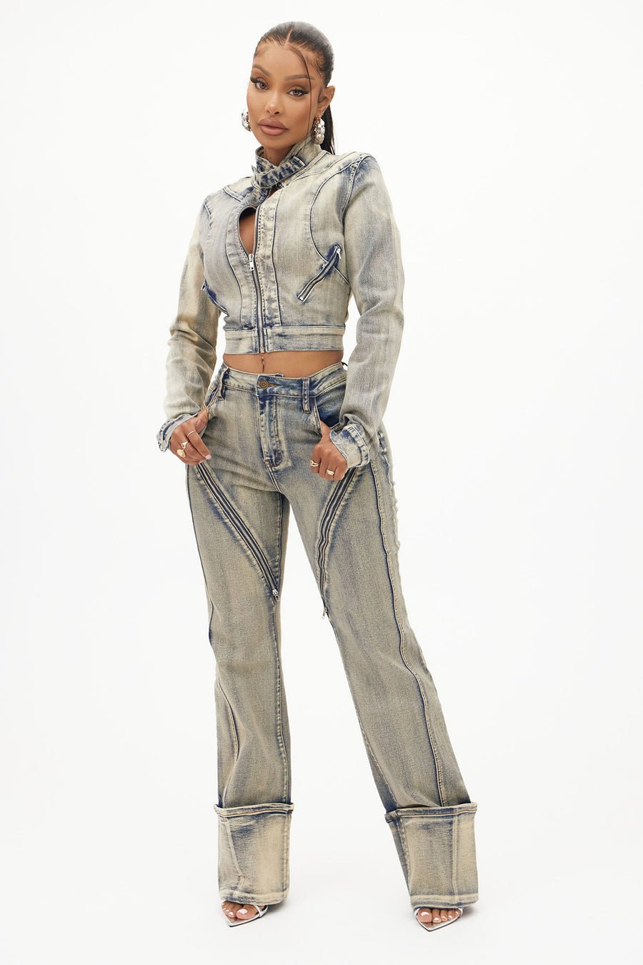 Locking In Stretch Straight Leg Jeans - Vintage Wash