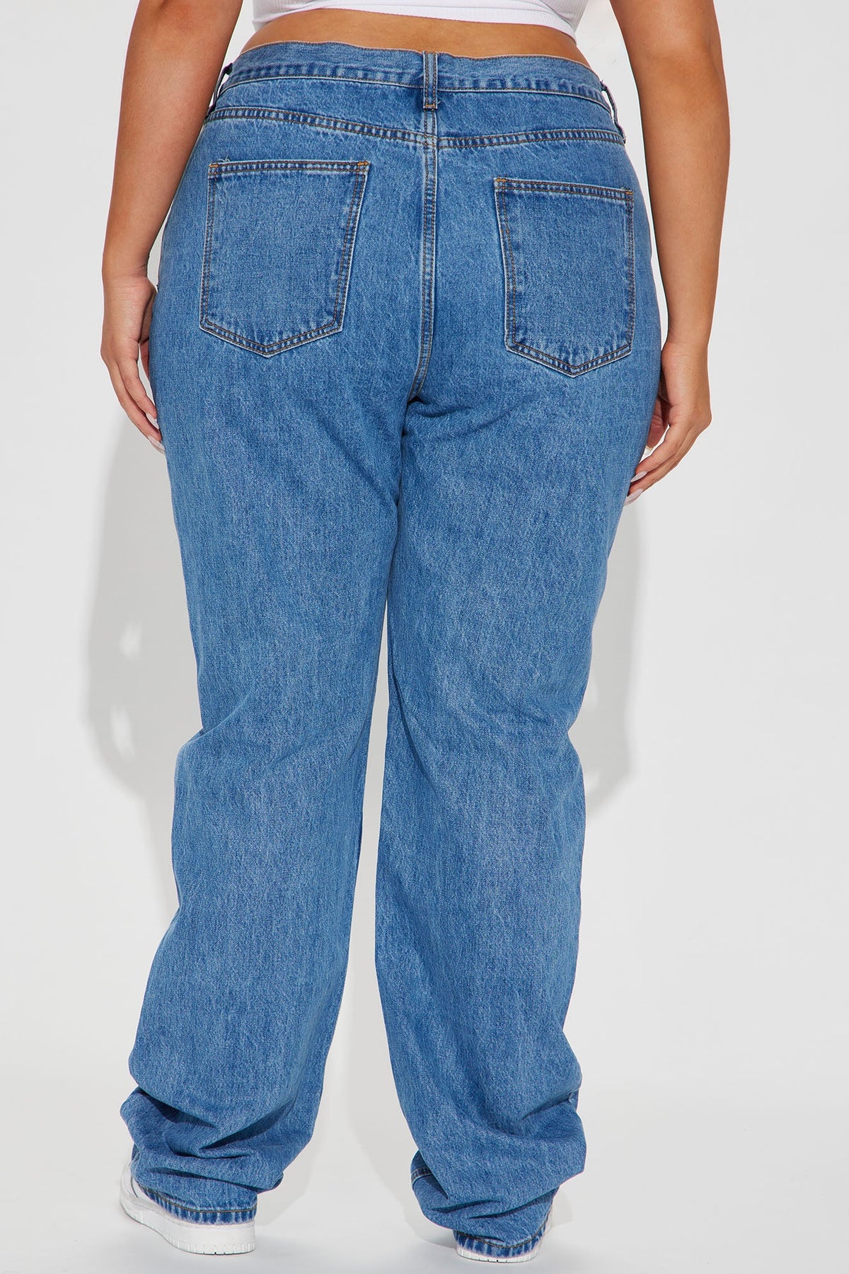 Tall Crossover Straight Leg Jeans - Medium Wash