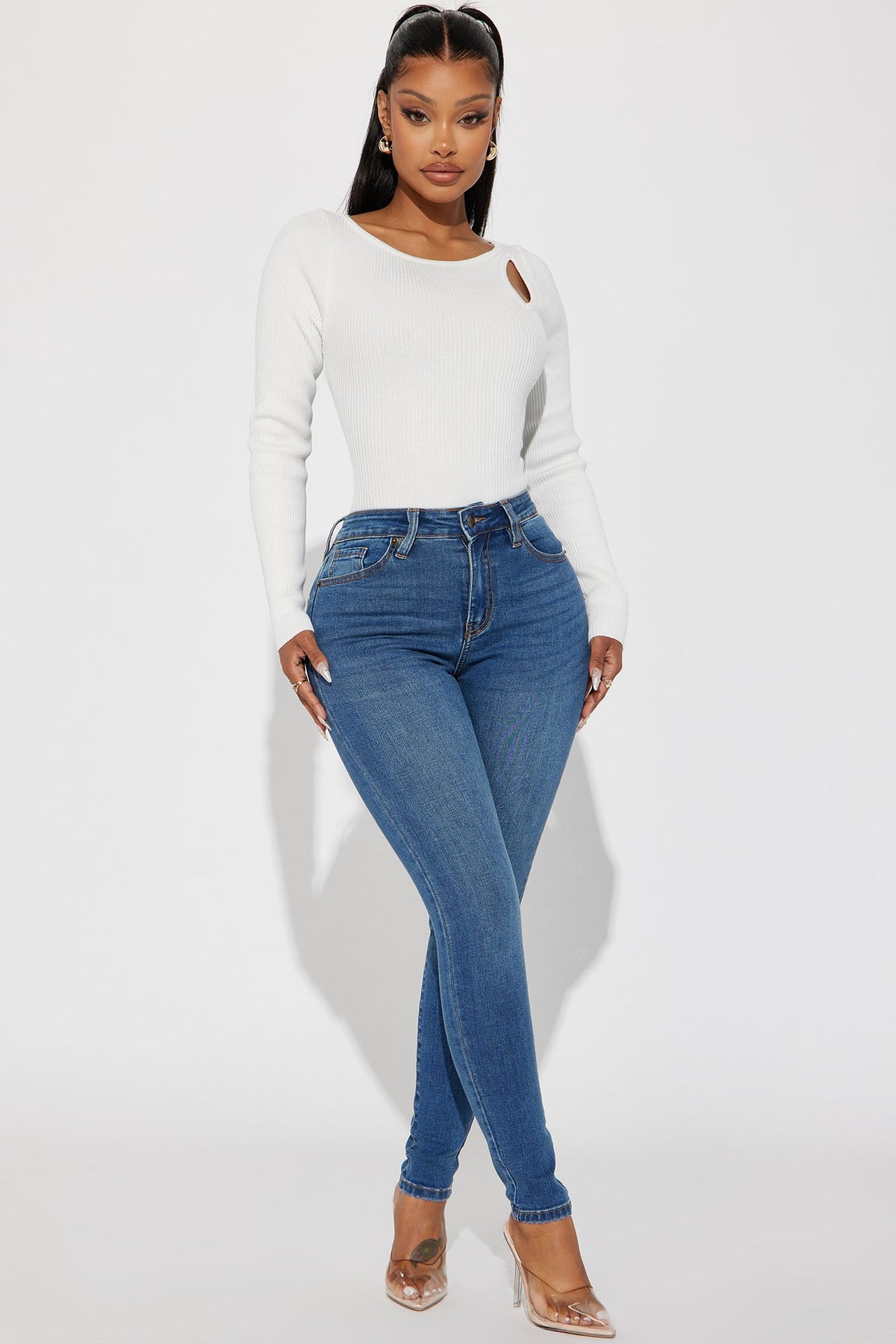 Kiley Control Curvy Stretch Skinny Jeans - Vintage Wash