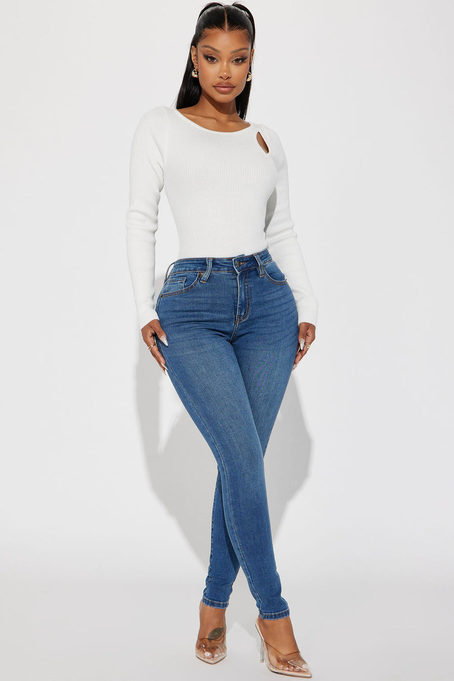 Kiley Control Curvy Stretch Skinny Jeans - Vintage Wash