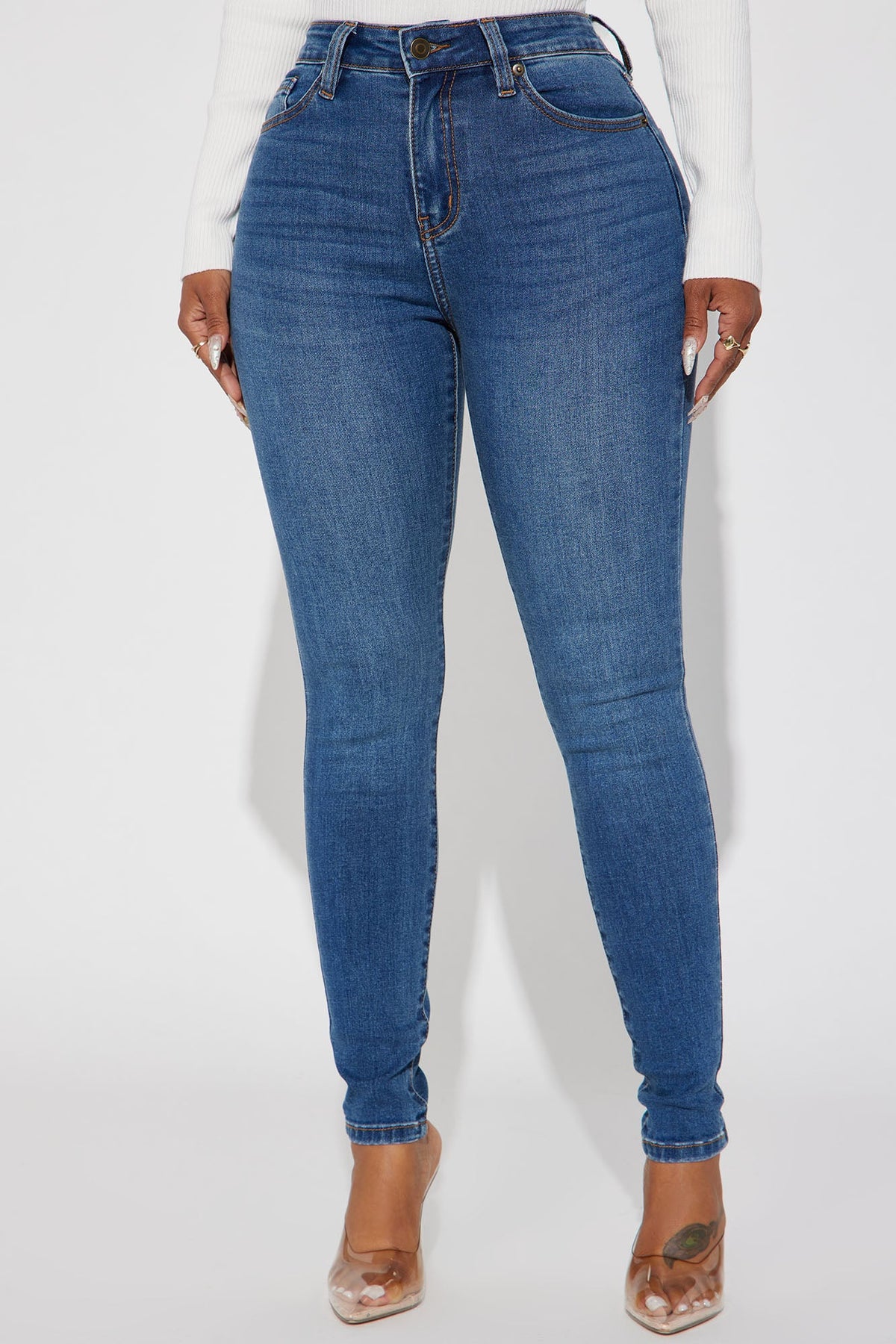 Kiley Control Curvy Stretch Skinny Jeans - Vintage Wash