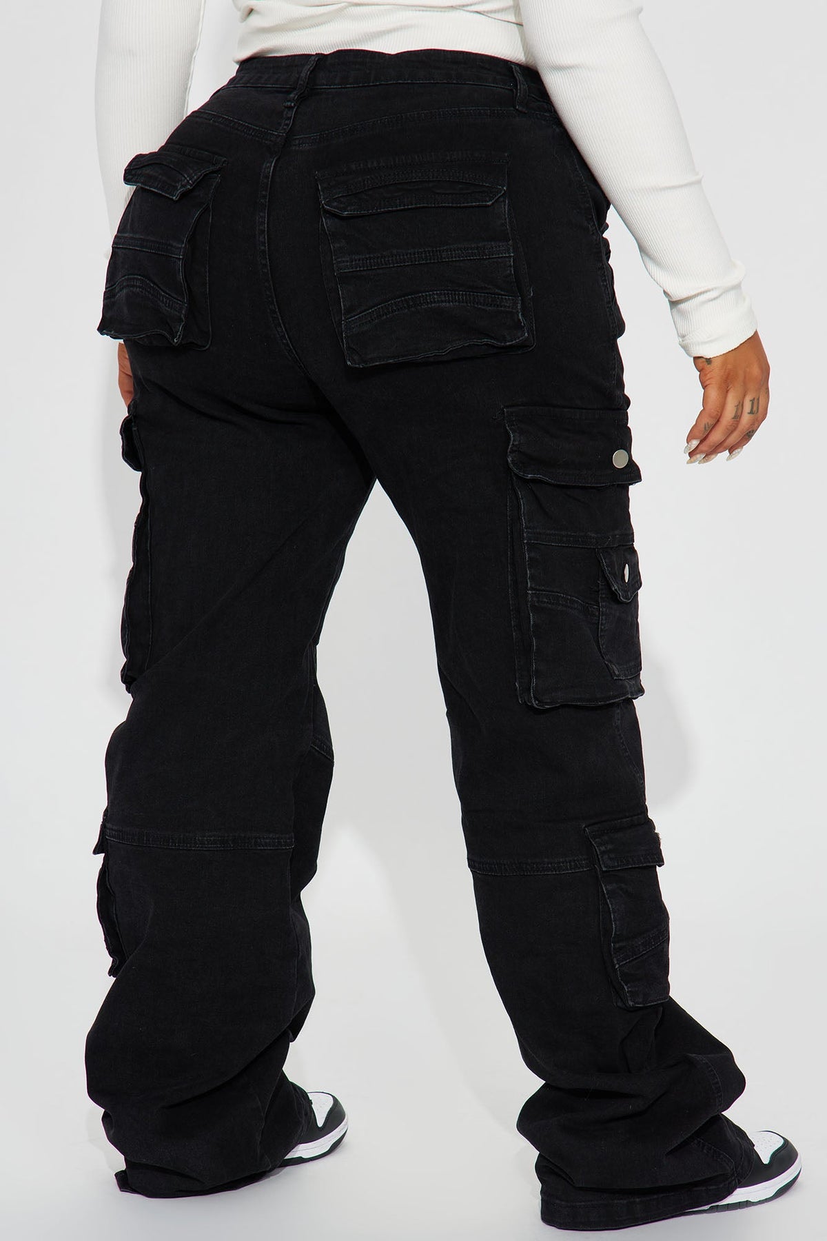 Tall Mulholland Drive 90's Cargo Straight Leg Jeans - Black Wash