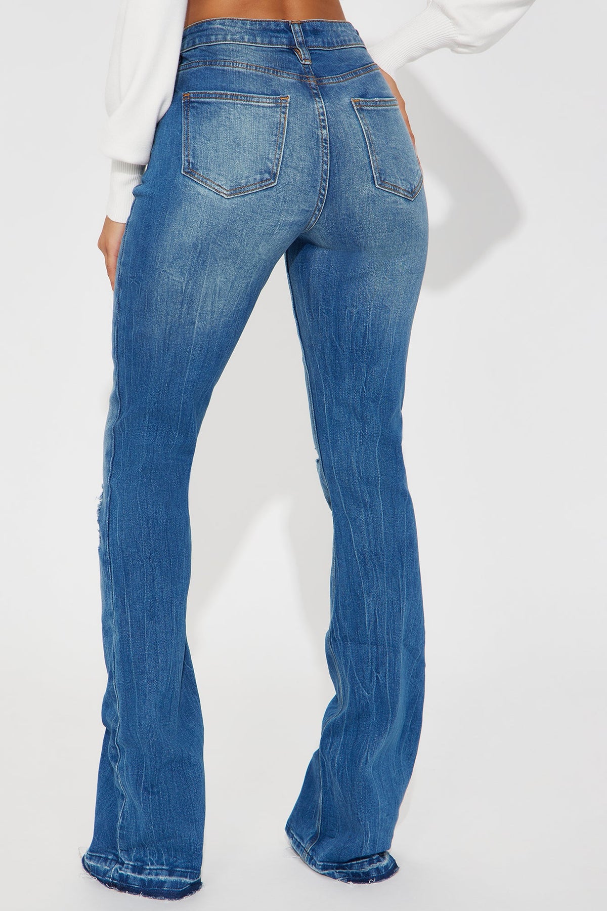 Tall Road Tripper Ripped Stretch Flare Jeans - Dark Wash